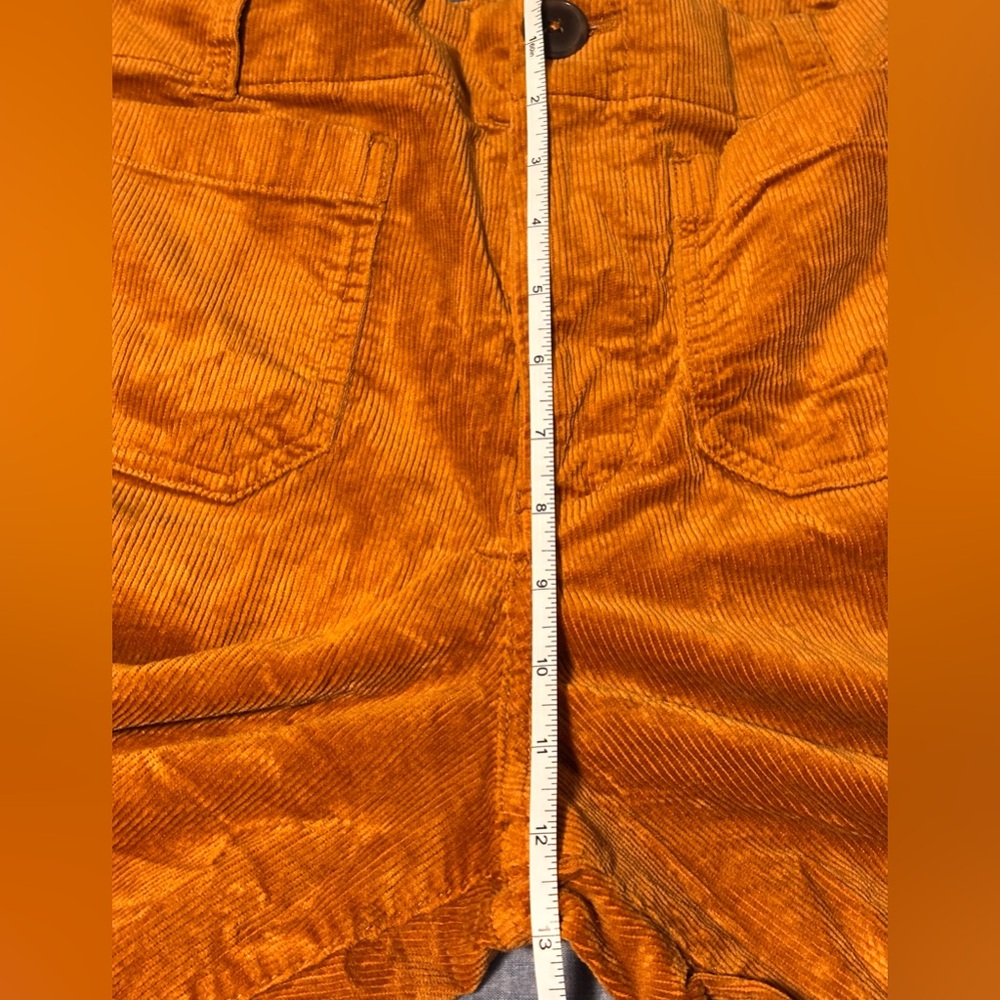 Maeve Wide-Leg Corduroy Cropped Pants in Rust - Picture 10 of 12